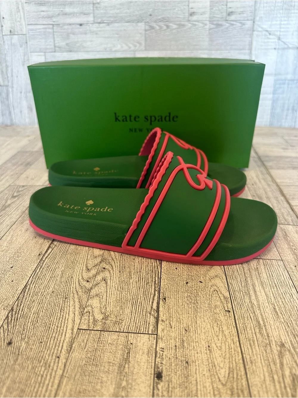 kate spade New York Green & Pink Slide Sandals size 7